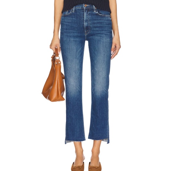 MOTHER Denim - MOTHER  High Waisted Rider Ankle Step Fray Jeans in Over The Top size 28